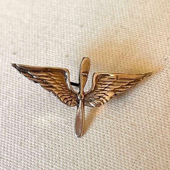 WWII US Army Air Corp Insignia Wings Pin Memorabilia Sterling Sweetheart Jewelry - Picture 6 of 13